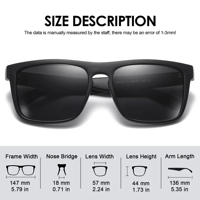  AOFLY Square Polarized Sunglasses For Women 2023 Brand Design Anti Glare Metal Mirror Sun Glasses Men Oculos De Sol Feminin