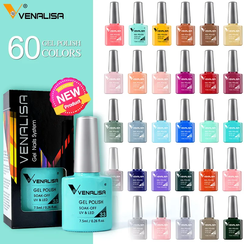 Venalisa-esmalte de uñas de Gel UV para manicura, barniz de laca de esmalte de uñas de Gel UV, Color neón brillante, 7,5 ml