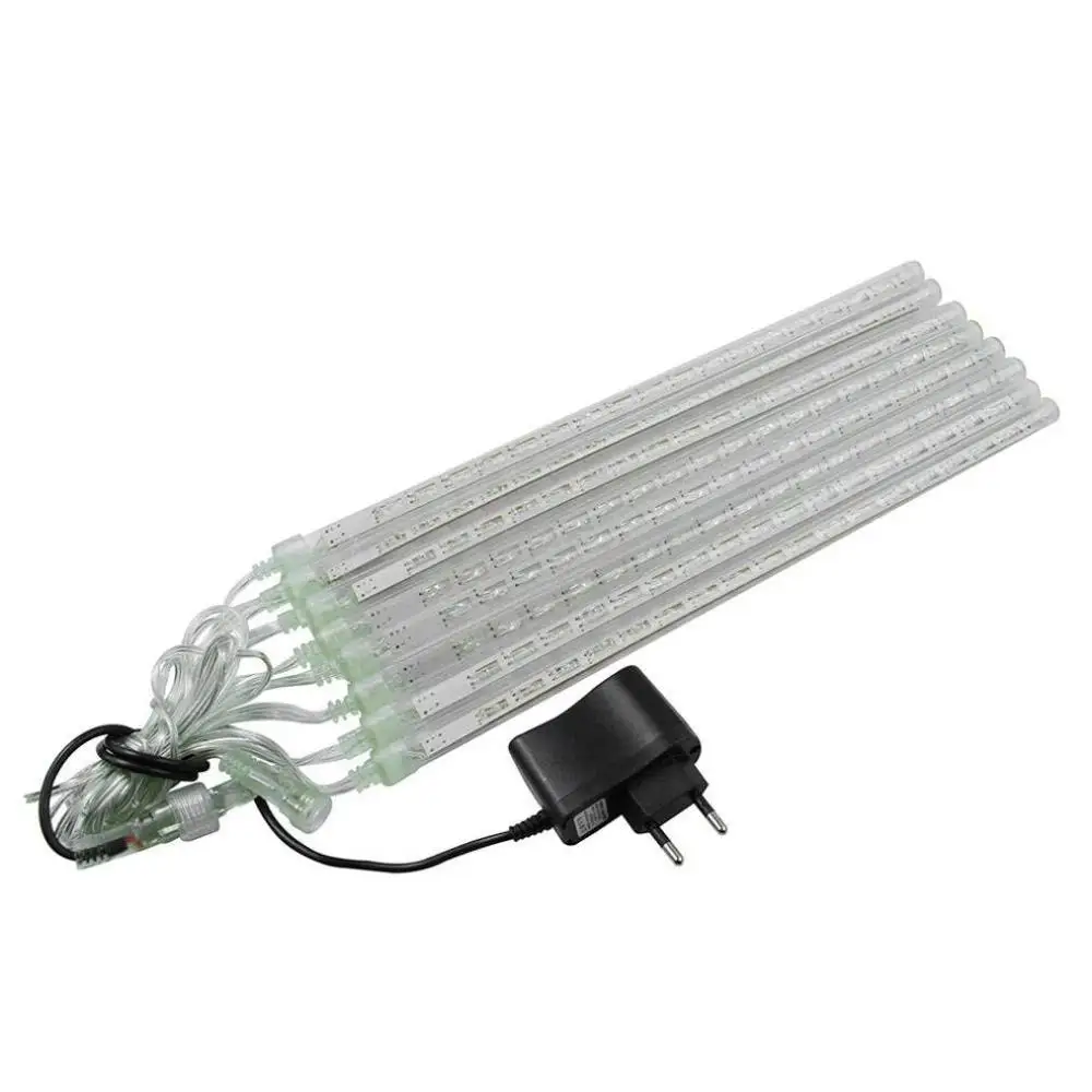 Imagem -04 - Tubos Chuva de Meteoros à Prova Impermeável Água Led String Luzes ao ar Livre Decoração Natal para Casa Árvore ue Eua Plug 30cm