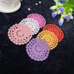 10CM New Round Cotton Dining Table Place Mat Pad Cloth Crochet Placemat Cup Mug Wedding Tea Coaster Handmade Drink Doily Kitchen