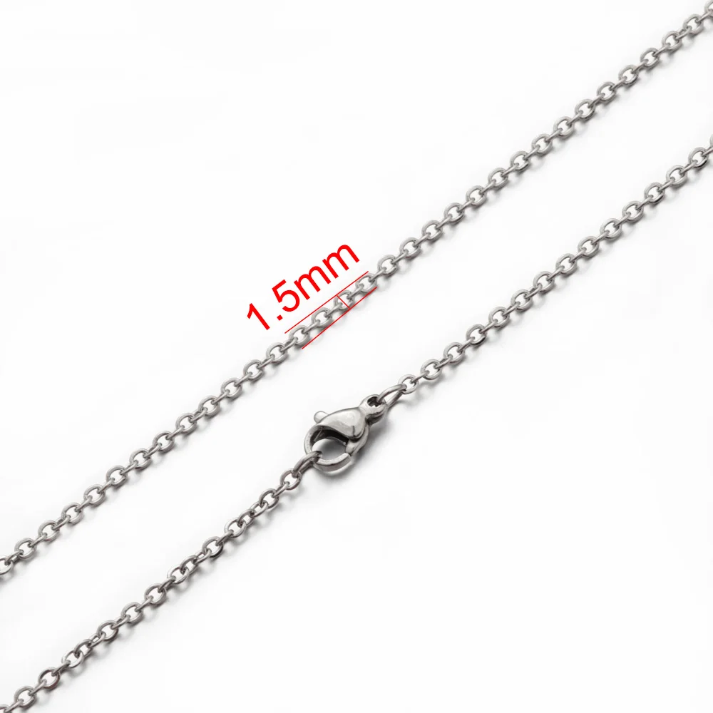 5pcs Stainless Steel Rolo Link Chain Necklace Set