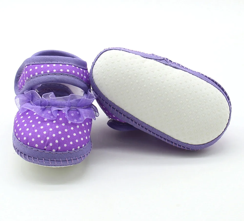 2021 Pasgeboren Baby Baby Dot Kant Meisjes Zachte Tong Prewalker Warm Casual Flats Schoenen Print Katoen Mode Schoenen