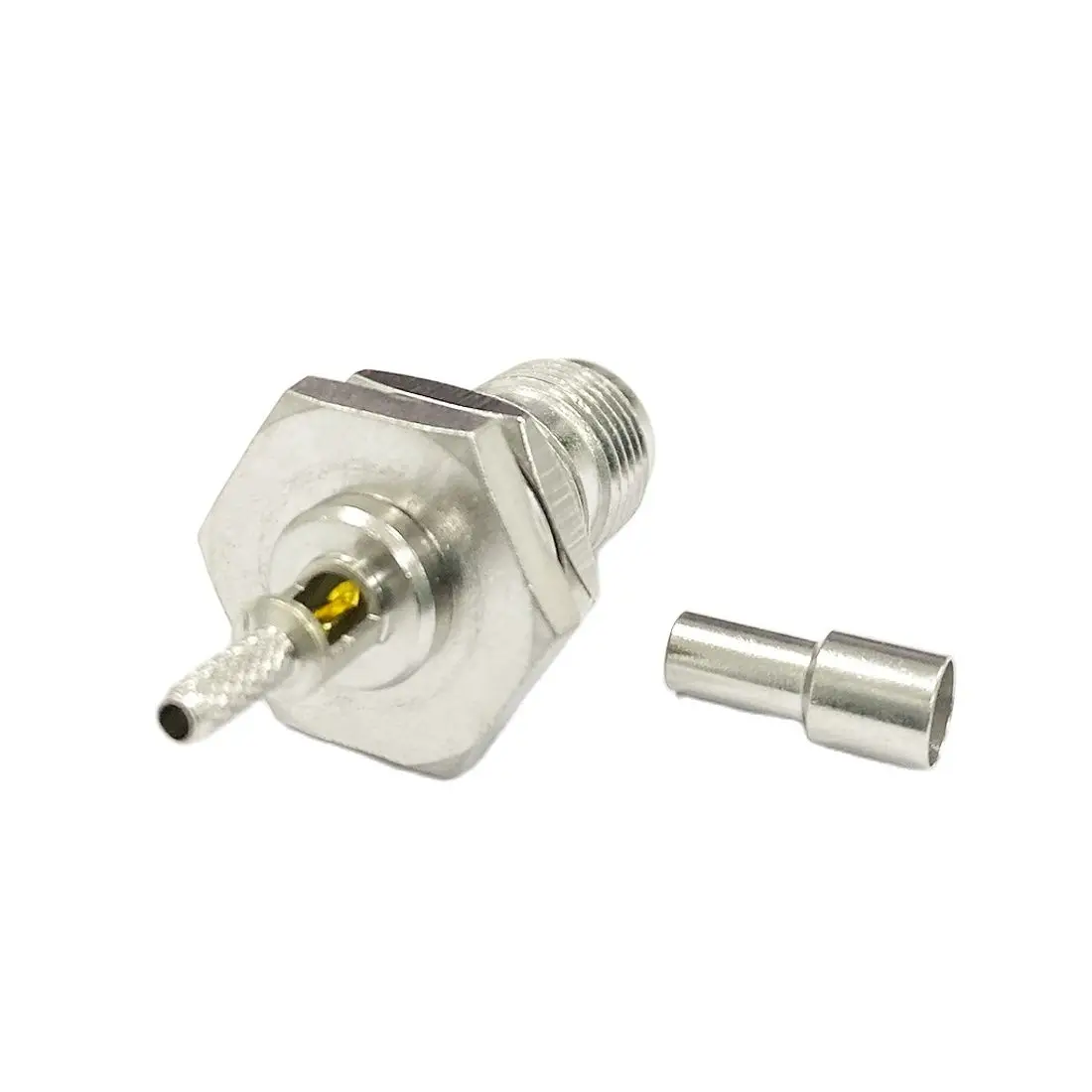 1pc tnc fêmea jack porca rf coaxial conector do conversor crimp rg316 rg174 lmr100 em linha reta nickelplated novo atacado