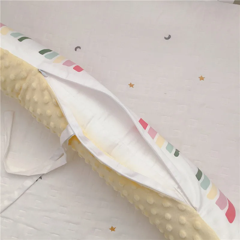 180 cm Baby Bett Stoßstangen Baumwolle Samt Kissen Kissen Stoßstange Infant Krippe Schutz Waschbar Kinderbett Stoßstange Bettwäsche Neugeborenen Zimmer decor