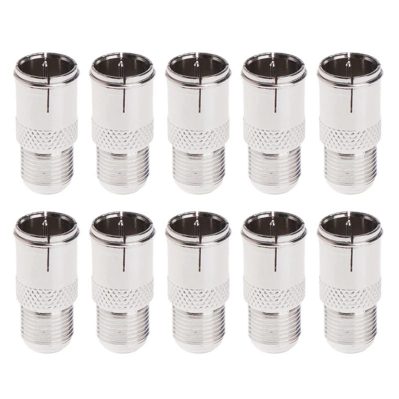 10 Pcs Quick Fit F Connector Male Plug To Female Adapter - Push On RF Coaxial Drop Shipping