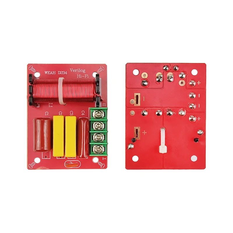 80W 2 Way Treble Bass Speaker Crossover Hifi Sound Quality Improvement Tool for Below 6inch Speaker 4-8ohm