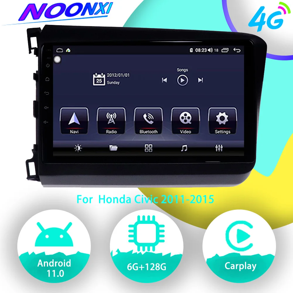 

Android 11 128G Car Radio Multimedia Player For Honda Civic 2011 2012-2015 GPS Navigation Auto Video Audio Stereo 2Din Head Unit