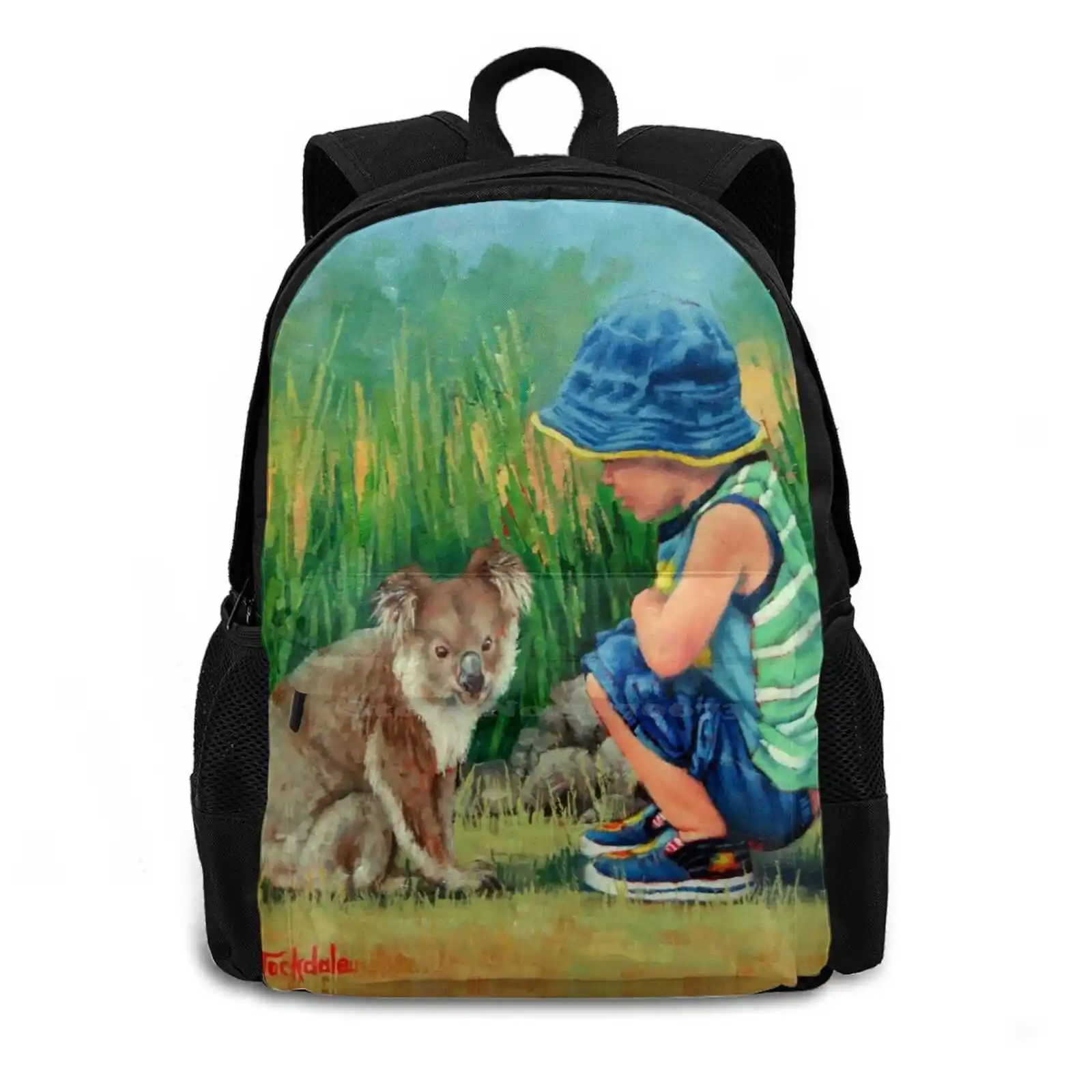 Little Friends School Bags Travel Laptop Backpack Lad Small Child Children Paintings Koala Painting Marsupials Australian