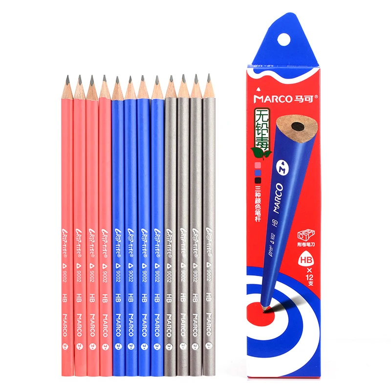 Marco 9002 High Quality Sketch and Drawing Pencil Set 2H/HB/2B School Art Writing Painting Supply Stationery Pencils Supplies