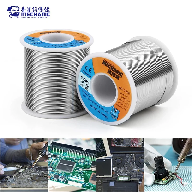 MECHANIC 500g Solder Silk low Temperature Rosin Flux 0.5 0.6 0.8 1.0mm Low Meltingl Point Solder Wire Soldering Tin BGA Welding