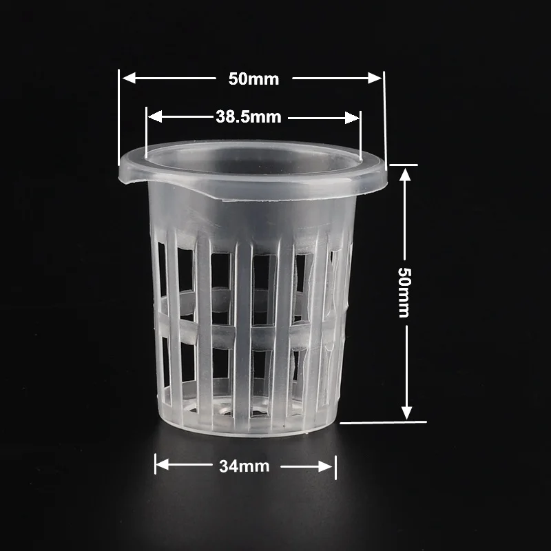 100pcs 38mm Aquaponics Hydroponics Net Pot Mesh Basket Planting Cup Hydroponic NFT 2 Color Option