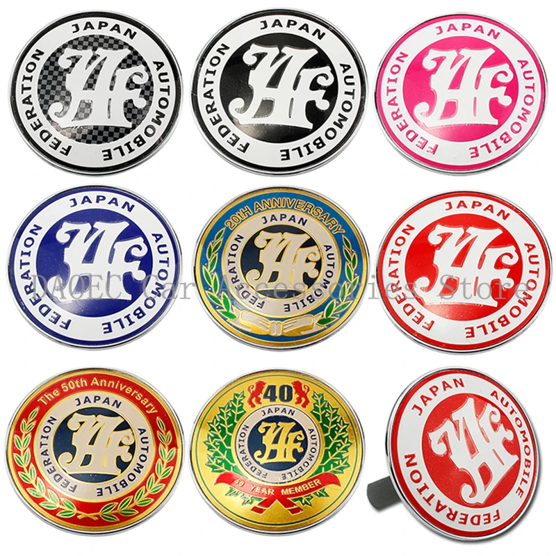 Car 3D Metal Decals Sticker JAF Logo Japan Automobile Federation Car Front Grill Badge Emblem Styling Stickers Accessories