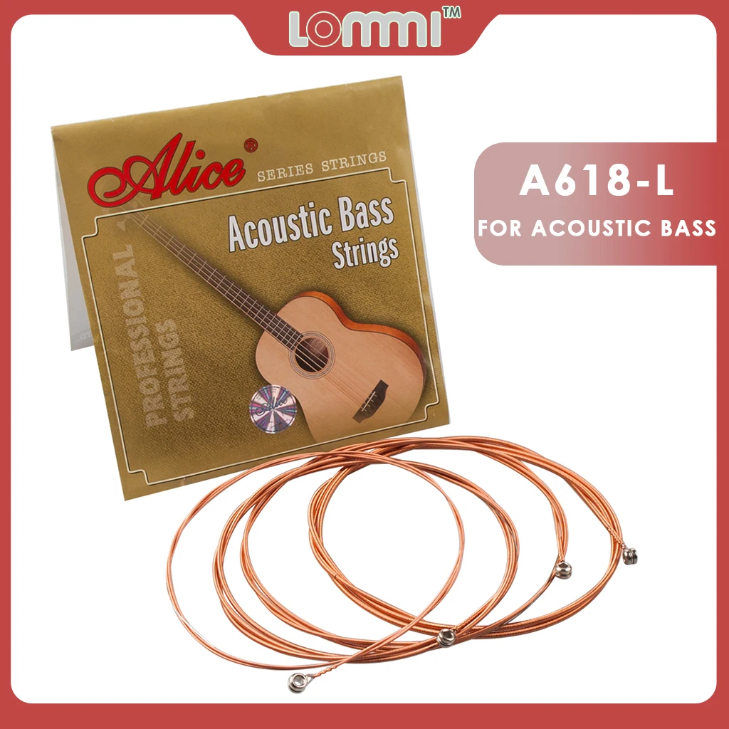 

LOMMI Alice A618-L Professioanl Acoustic Bass Strings .040 .060 .075 .095 Inch Strings Gauge G-1st D-2nd A-3rd E-4th