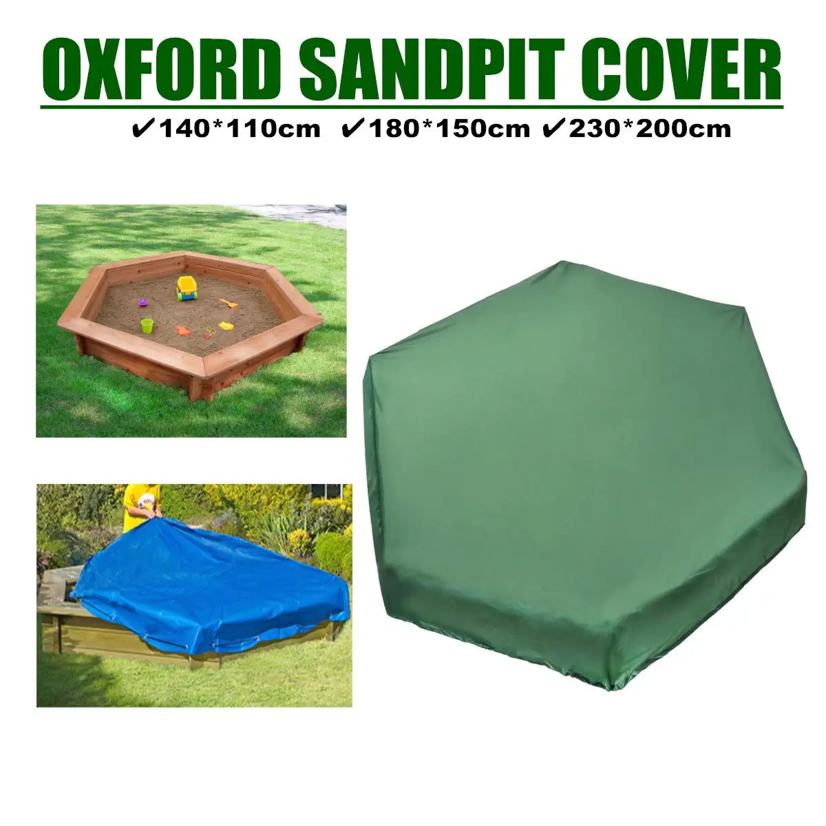 Sandbox Cover Sand Pit Square Waterproof Oxford Cloth Dust Cover Dustproof Protection with Drawstring Garden Sandpit Cover