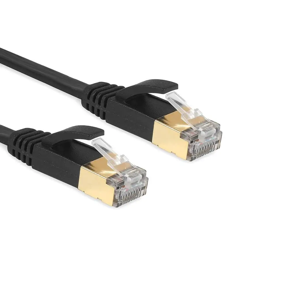 50M - 1m Cat7 kabel Ethernet płaskie przewód Lan SFTP okrągły RJ45 kabel sieciowy CAT7 internetu przewód do Modem Router PC PS4 kabel krosowy