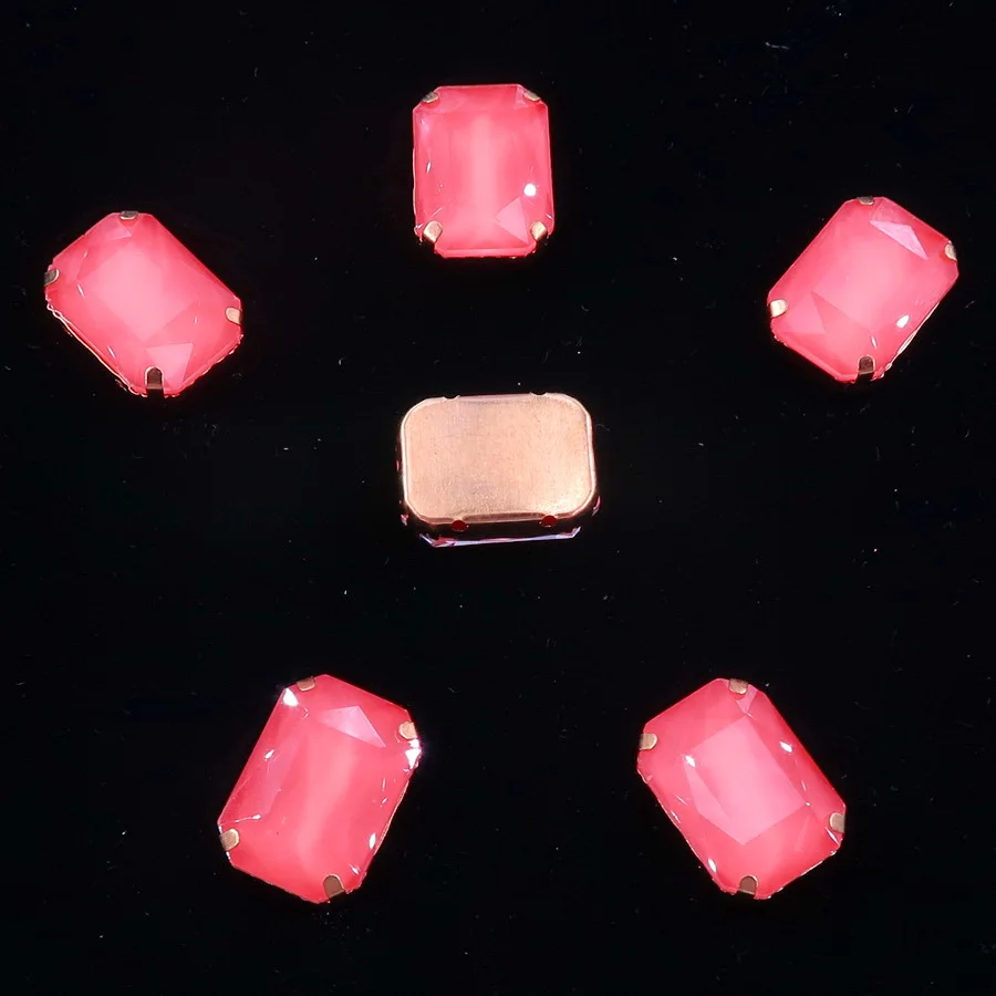 Rechteckige goldene Krallenfassungen, 20 Stück/Packung, 13 x 18 mm, Jelly Candy & AB-Farbe, Glaskristall zum Aufnähen, Strass für Hochzeitskleid, DIY – Detail 13