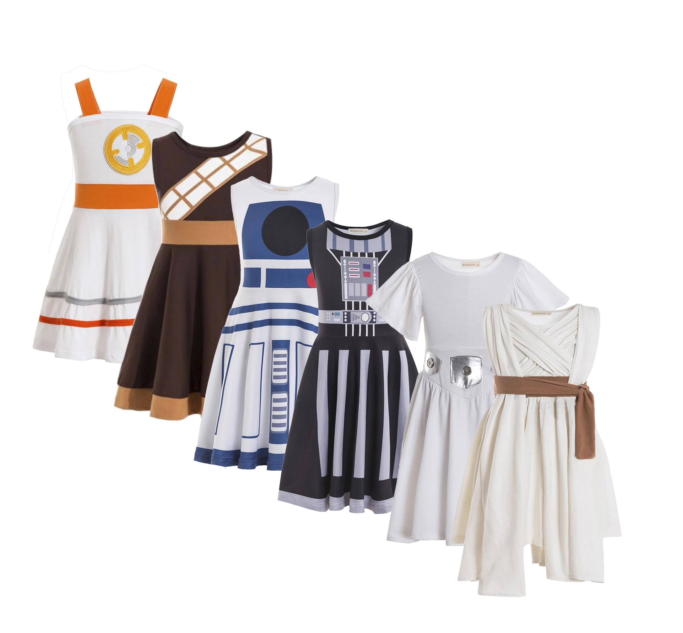 

costume Rey costume Leia chewbacca R2D2 darth vador BB8 BB-8 C3po Family halloween costume cosplay costumes