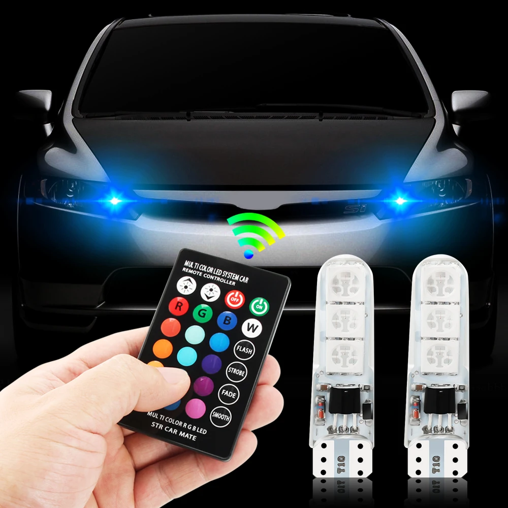 RGB T10 W5W Led Colorful Multi Mode Car Light Bulbs for peugeot 206 207 208 307 308 407 408 2008 for citroen c4 c5 c3 C4L