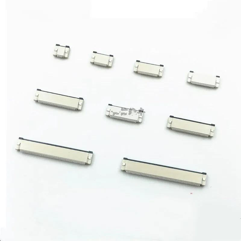 50pcs FFC FPC Connector 0.5MM 1.0MM Flat Cable PCB Connector SMD SMT ZIF 4 5 6 7 8 10 12 14 16 18 20 26 28 30 32 36 40 50 54 60P