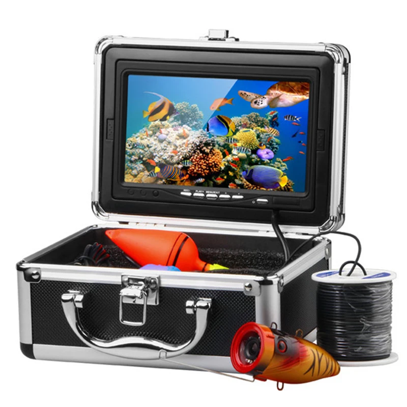 

Fish Finder 1000TVL IP68 Waterproof 7inch Monitor 15m/30m Cable Underwater Fishing Camera Kit With DVR Recorder And12pcs LEDS