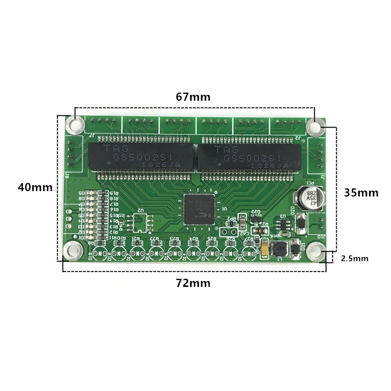 ANDDEAR Tùy Chỉnh Công Nghiệp 8 cổng 10/100M không quản lý mạng Ethernet Mô đun 12 V pcba