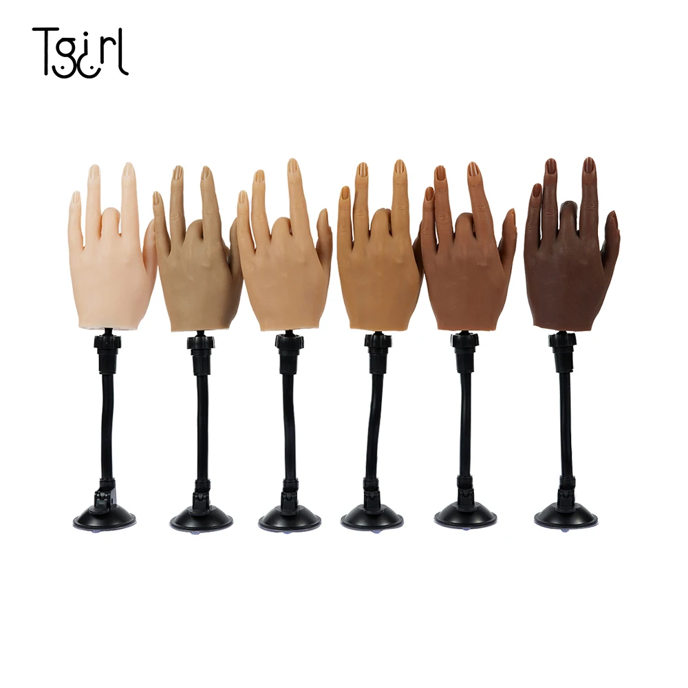 

Practice Hand Model Adult Mannequin With Suction Cup and Flexible Finger Adjustment Display Model Moveable Nails