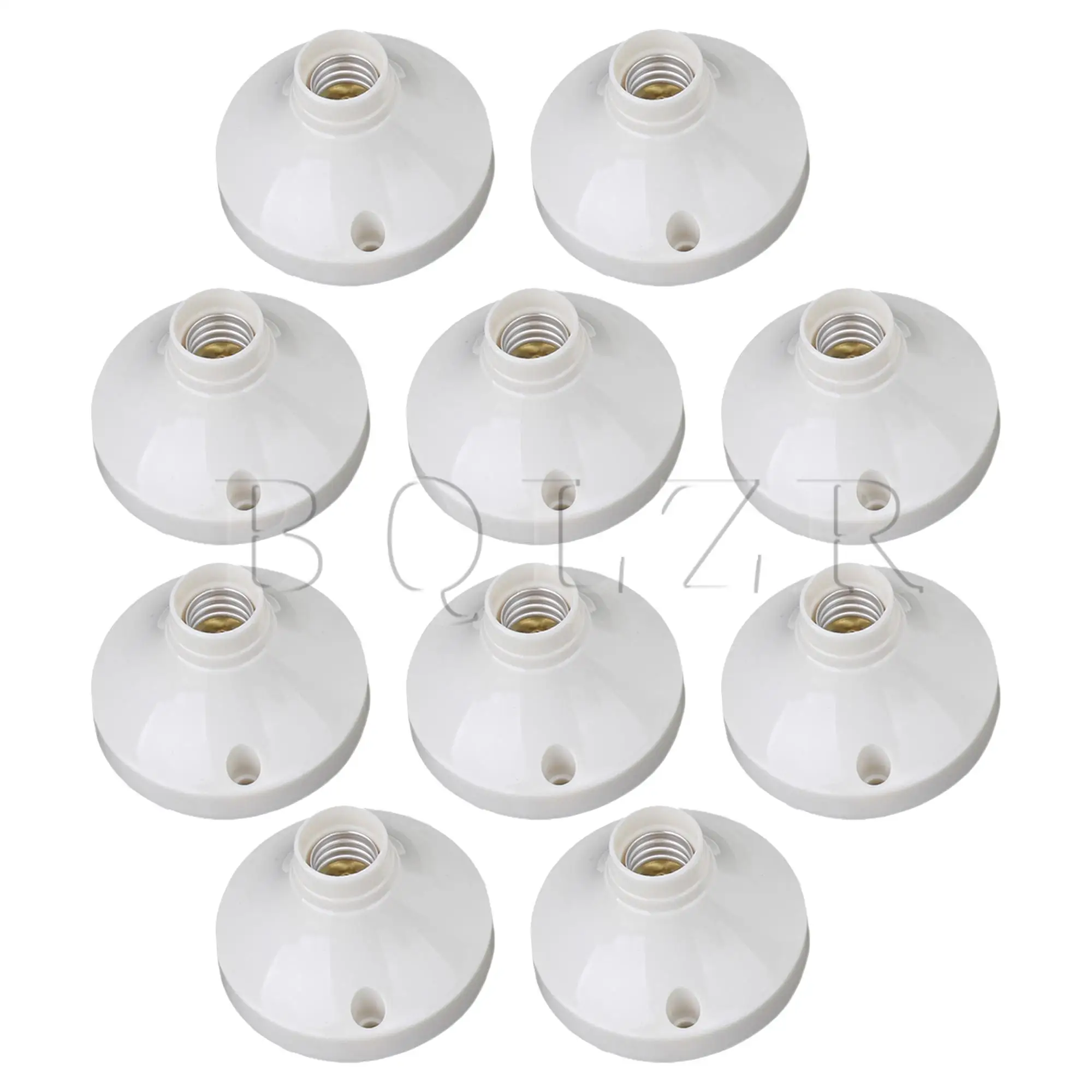 10 Pcs E14  Round Plastic Keyless Lamp Holder AC220V 50Hz/60Hz Easy Installation