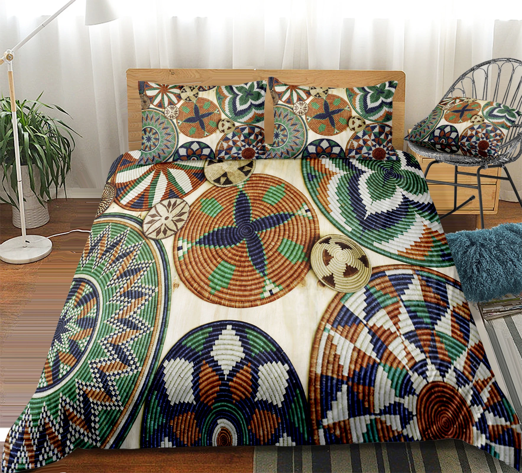 Boho Bedding Sets Chic Bohemian Bed Sets Colorful Woven Pattern Design Soft Microfibe Bed Linens for Boys Girls Dropshipper