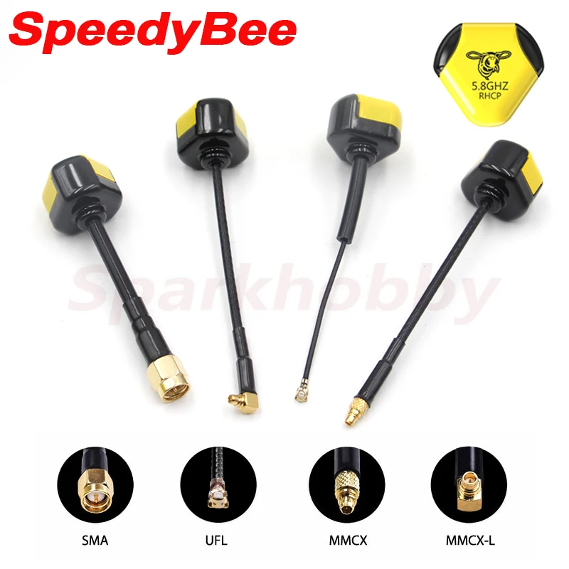 NEW SpeedyBee SBANT-V2-RSMAS-D 5.8GHz 2.8dBi RHCP SMA UFL MMCX Yellow Black Antenna For Through Machine RC FPV Drone Racing DIY