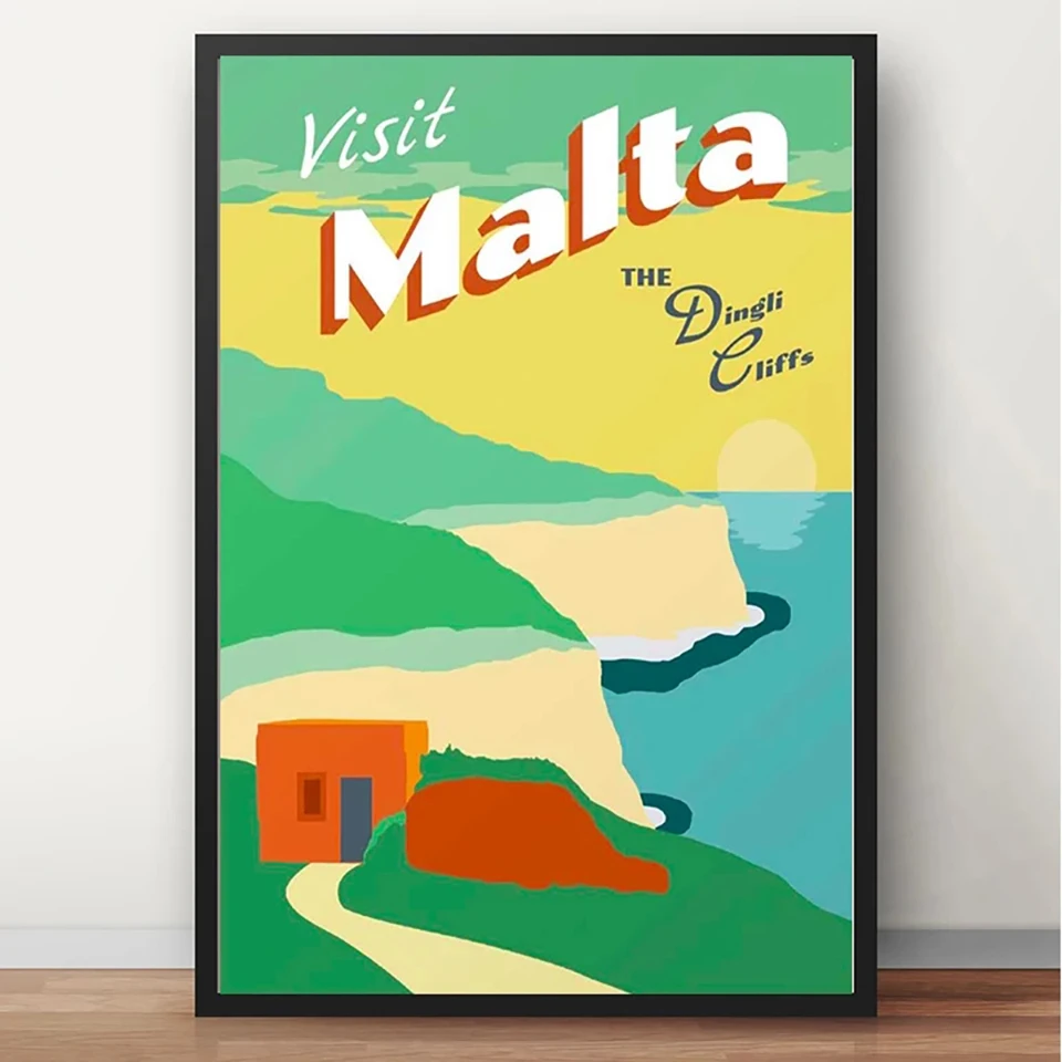 

Southern Europe Mediterranean Malta Valletta Travel Wall Art Poster Canvas Painting Coating Home Decor