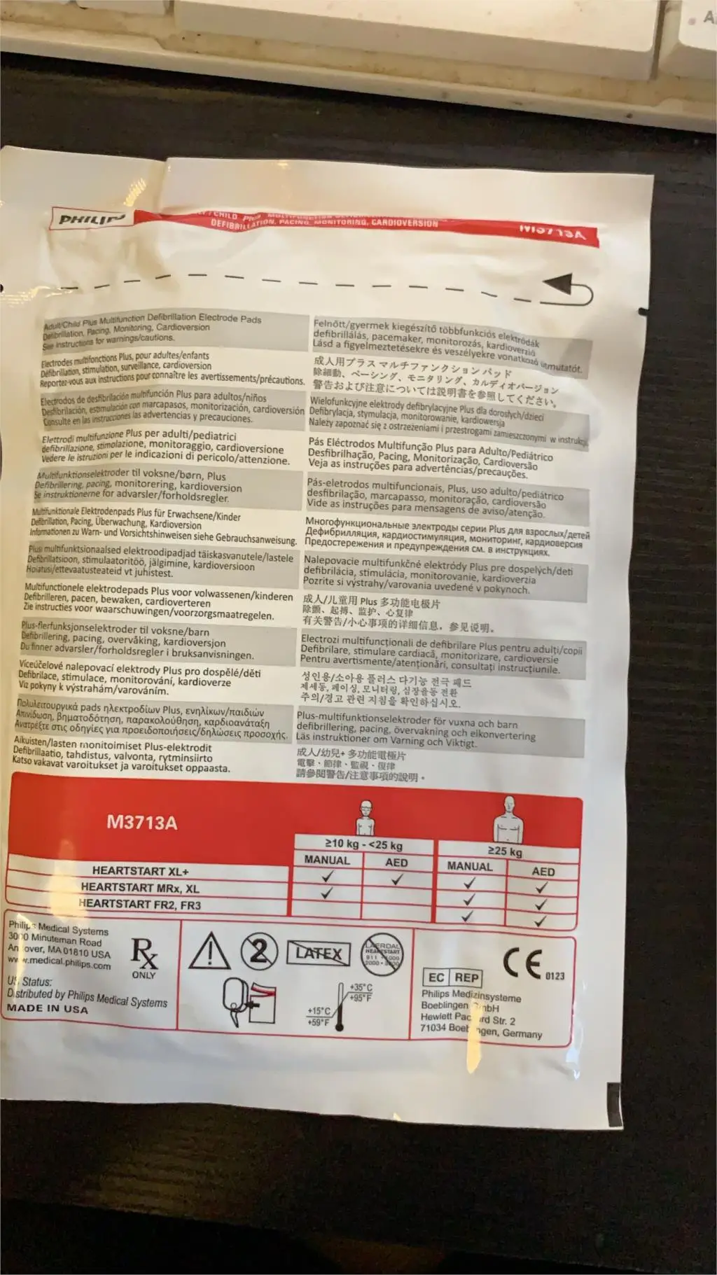 For M3713A Defibrillation Adult Electrode Sheet Adapted Defibrillator Accessories Original Imported