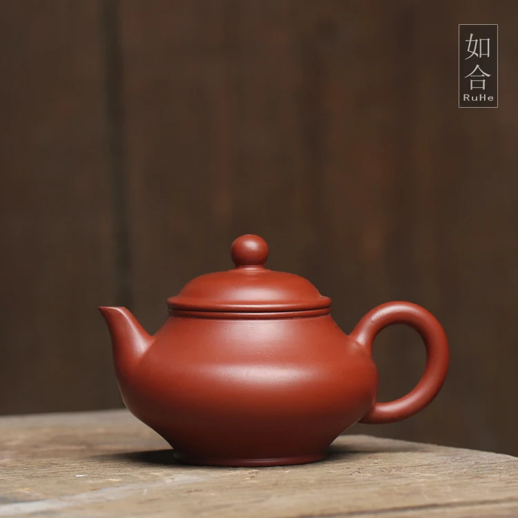 |Or violet arenaceous dahongpao virtual flat pot half manual kung fu tea pot water well small small capacity 100 ml