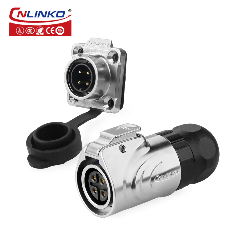 CNLINKO M16 Industrial Female Plug and Male Socket Waterproof IP68 Power Connector 2 3 4 5 7 8 9 Pin Electrical Wire Adapter