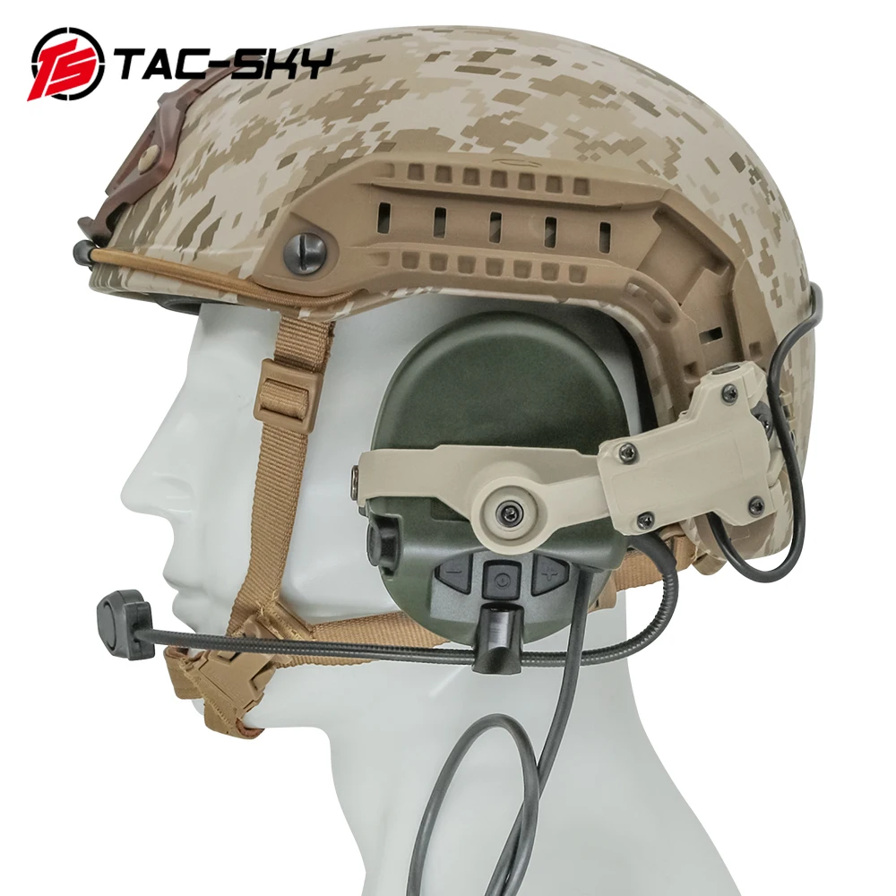 Tac-sky-sordinタクティカルヘルメットヘッドセット、アークトラックアダプター、アウトドアハンティングおよびシューティング、airsoft、交換用アクセサリー、de