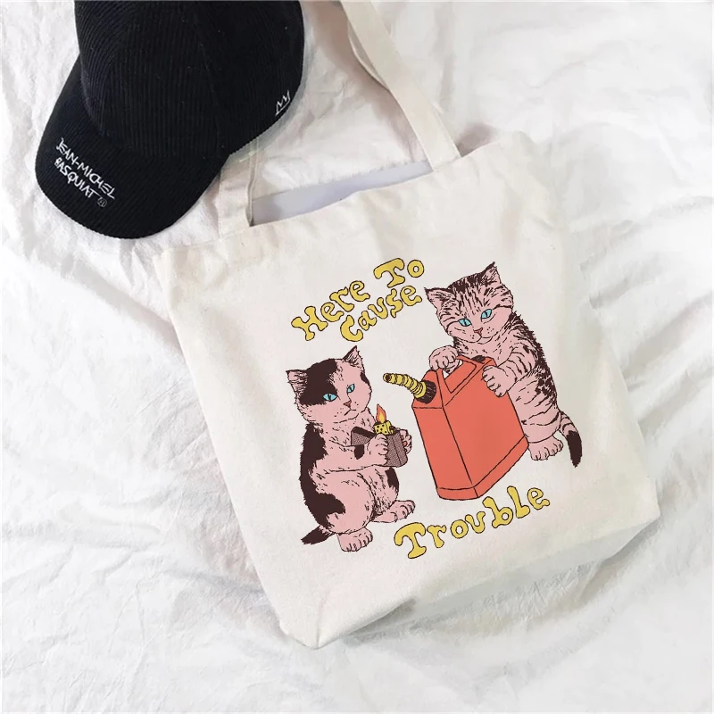 Women Shopping Bags Cute Bear Cartoons Pattern Series Eco Shopper Shoulder Bag Fashion Funny Printing Handbag Canvas Tote Bag