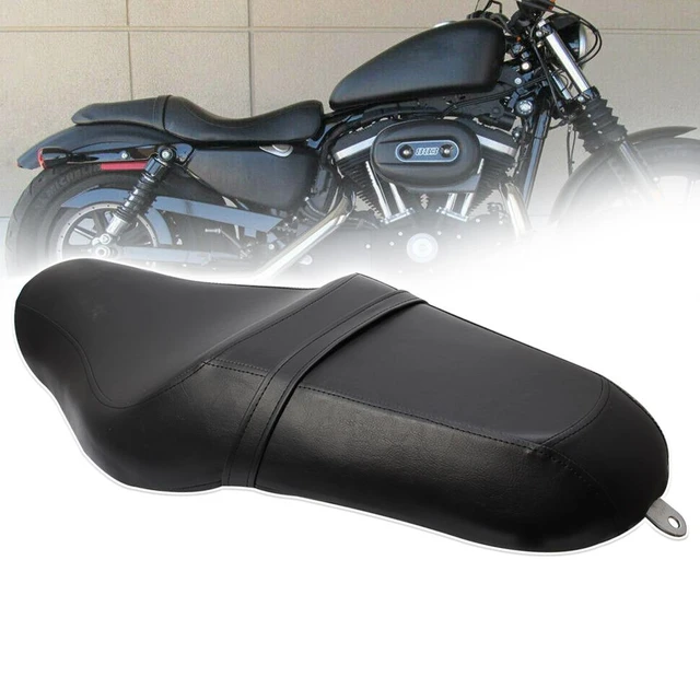 Motorcycle Black Driver & Rear Passenger Leather Two Up Seat For Harley  Sportster Xl 883 1200 48 - Motorcycle Seat Cushions - AliExpress