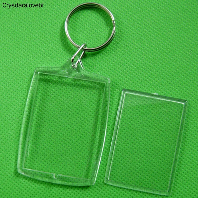 3000pcs Wholesale ! DIY Acrylic Blank Photo Keychains Shaped Clear Key Chains Insert Photo Plastic Keyrings