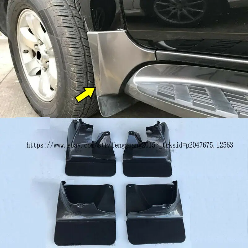 

For Toyota Land Cruiser Prado LC120 GRJ120 2700 4000 2003-2009 4pcs Front+Rear Mud Flaps Splash Guard