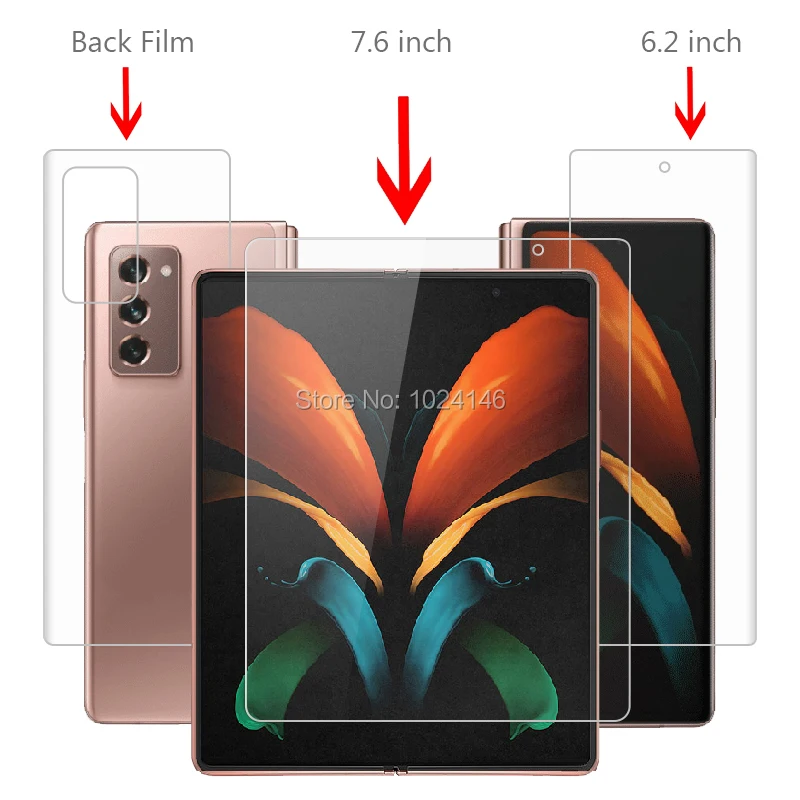 Front / Back Full Coverage Clear Soft TPU Film Screen Protector For Samsung Galaxy Z Fold2 Fold 2 5G 7.6\