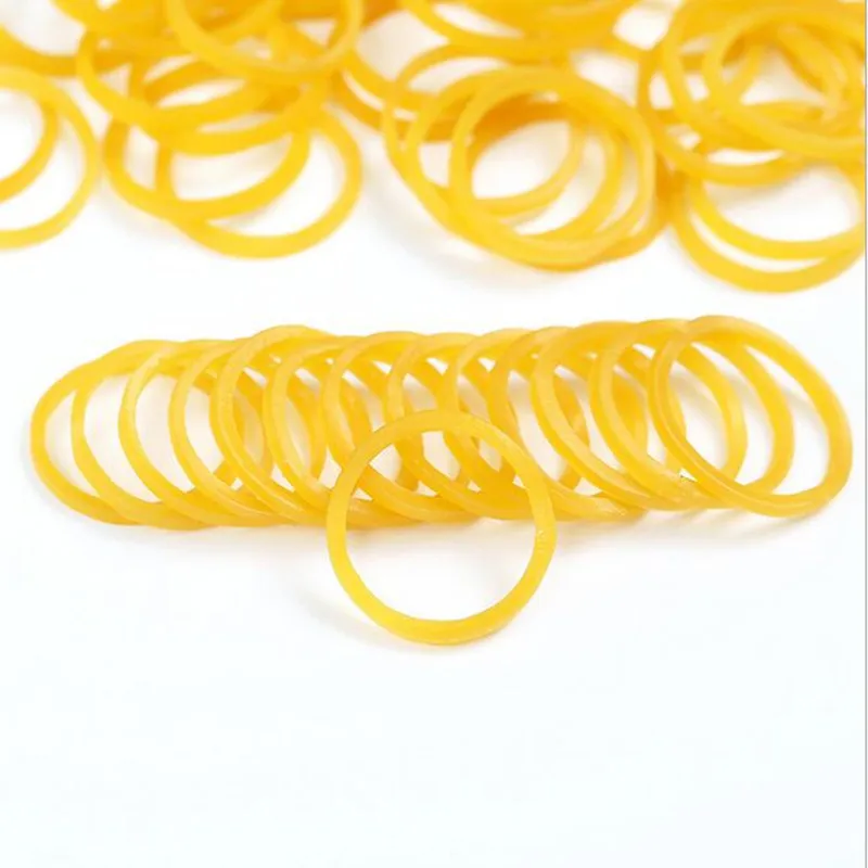 Yellow Office Rubber Ring 08*1.4mm Rubber Bands Strong Elastic Bands Stationery Holder Band Loop School Office Supplies