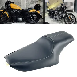 Black Motorcycle PU Leather Driver Passenger Two Up Cushion Seat For Harley Sportster XL883 1200 XL48 2004-2017
