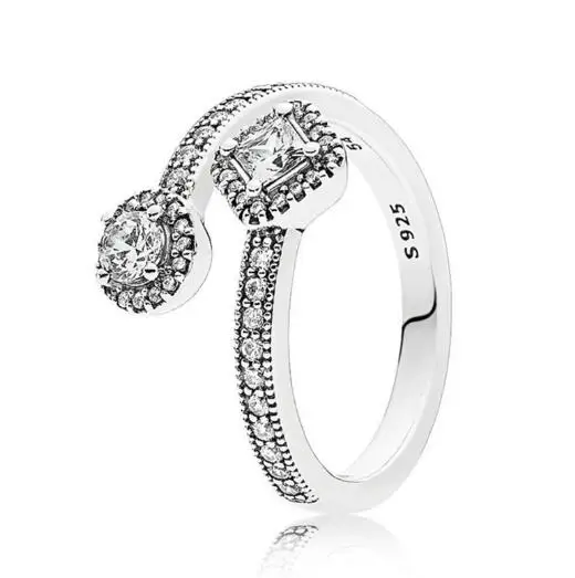 

925 Sterling Silver pan Ring Zirconia Abstract Elegance Ring For Women Wedding Party Gift Fashion Jewelry