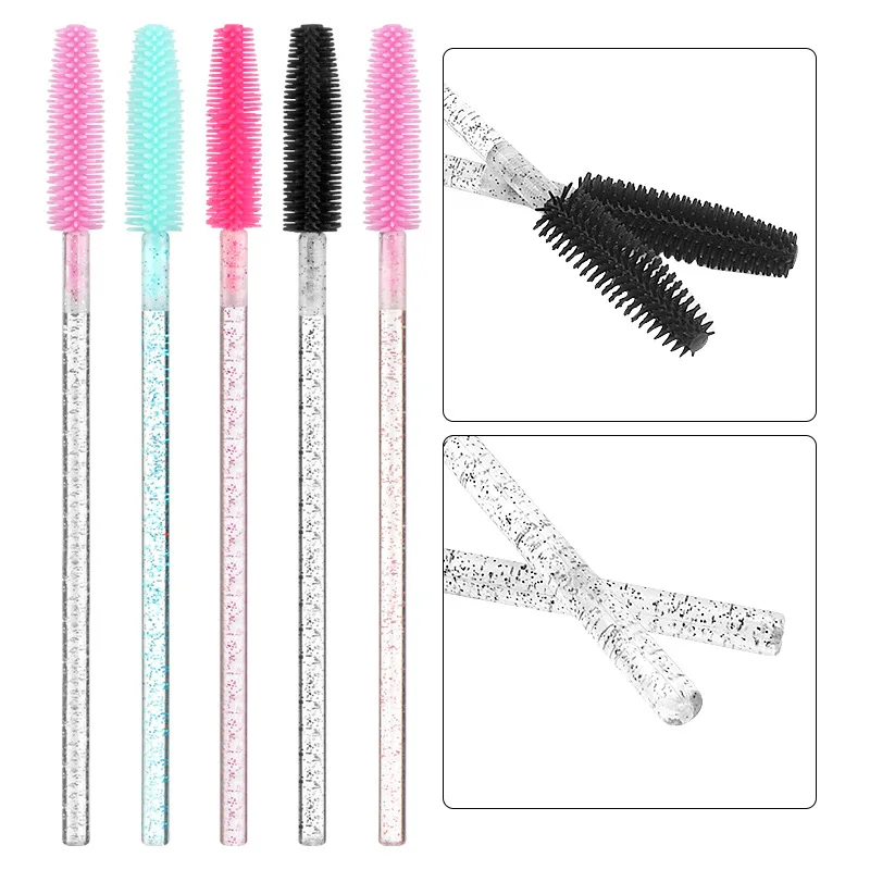 1000 Pcs Glitter Stok Eenmalige Wegwerp Wimper Brush Mascara Applicator Wand Make-Up Kwasten Eye Care Make Styling Tools