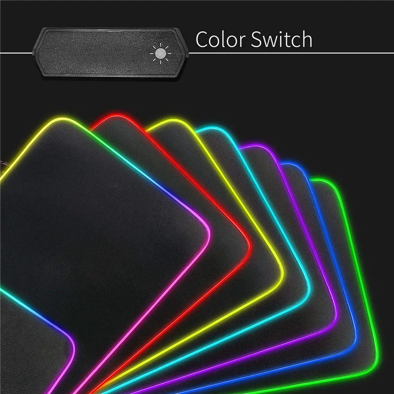 RGB Gaming Mouse Pad Large Size Colorful Luminous for PC Computer Desktop 7 Colors LED Light Desk Mat Gaming Keyboard Pad