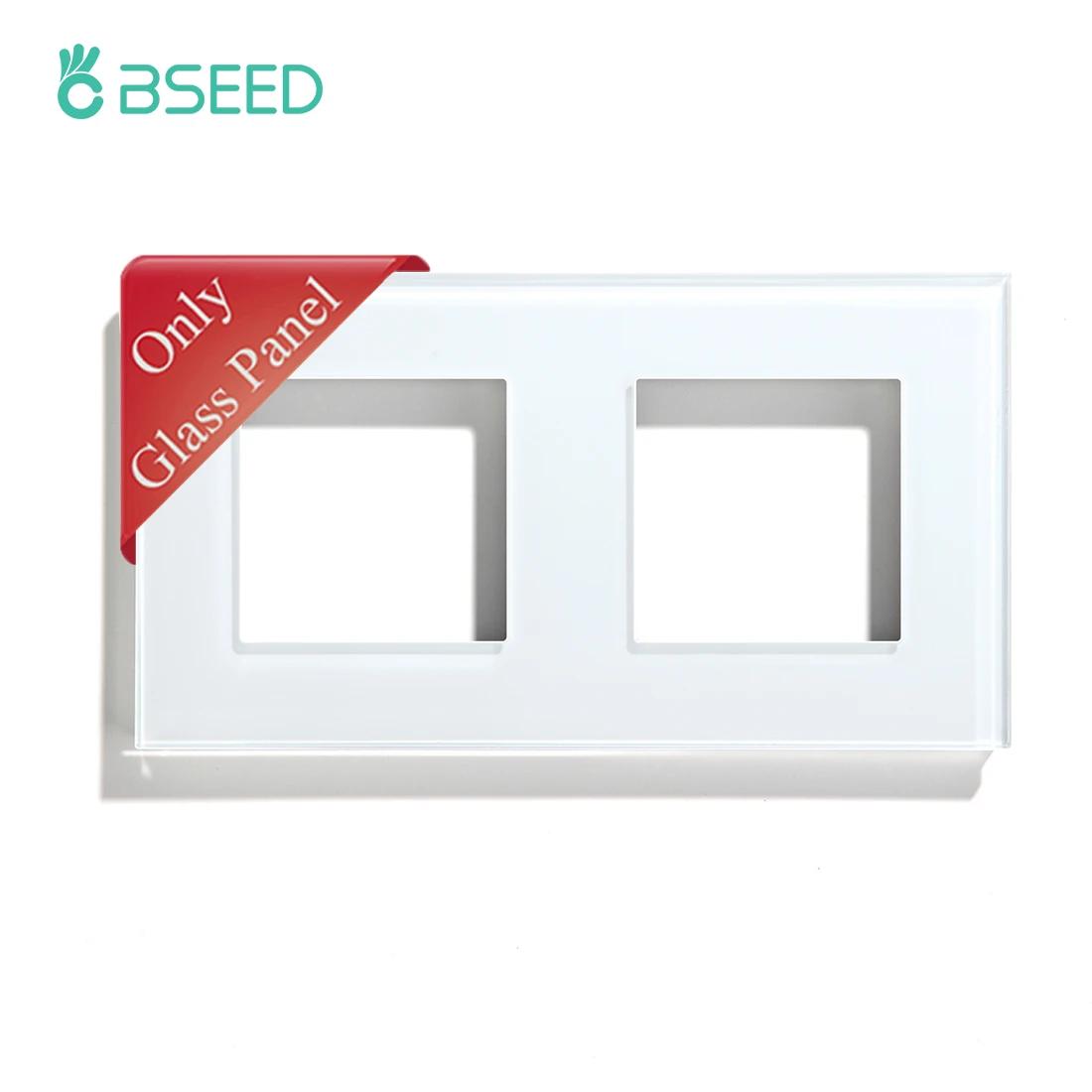 BSEED EU UK Standard 157mm Pearl Crystal Glass Double Frame White Black Glod for Wall Socket DIY Part Home Improvement