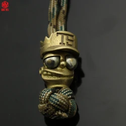 1PC EDC Paracord Beads Sports Big Eye Stick Player Retro Brass Copper Umbrella Rope Cord Lanyard Pendants Knife Beads
