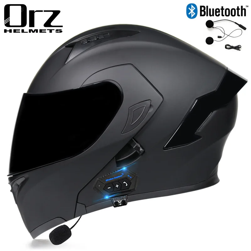 Racing Safe Bluetooth Motorcycle Helmet Modular Dual Lens Motorcycle Helmet Flip Up Casco Capacete Casque Moto Men Women DOT