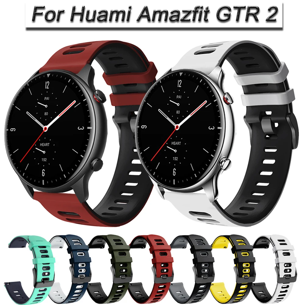 

Силиконовый ремешок для часов Huami Amazfit GTR 2, 47 мм, спортивный браслет GTR2, 22 мм, ремешок для часов Amazfit Stratos 3, 2, Pace