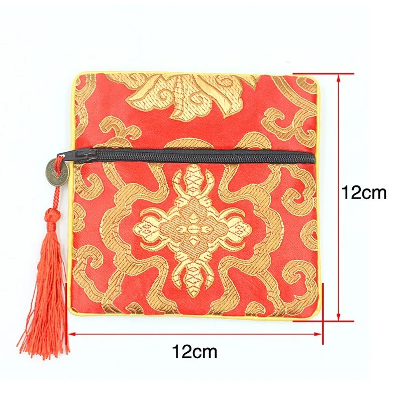 กระเป๋าของขวัญ Handmade ซิปของขวัญ Dompet Koin สไตล์จีนผ้าไหมกระเป๋าเครื่องประดับ Trinket หวีที่เก็บเครื่องสำอางกระเป๋าหูฟังกระเป๋า