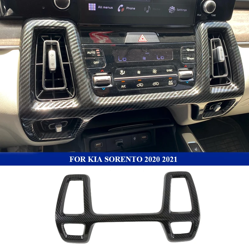 For Kia Sorento MQ4 2020 2021 2022 Car Interior ABS Carbon Fiber Style Garnish Air Vent Trim Cover trim Auto Styling Accessories